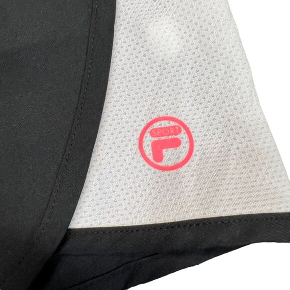 Fila Womens Athletic Shorts Moisture Wicking Reflective Cool Factor Black 1X - Picture 2 of 9